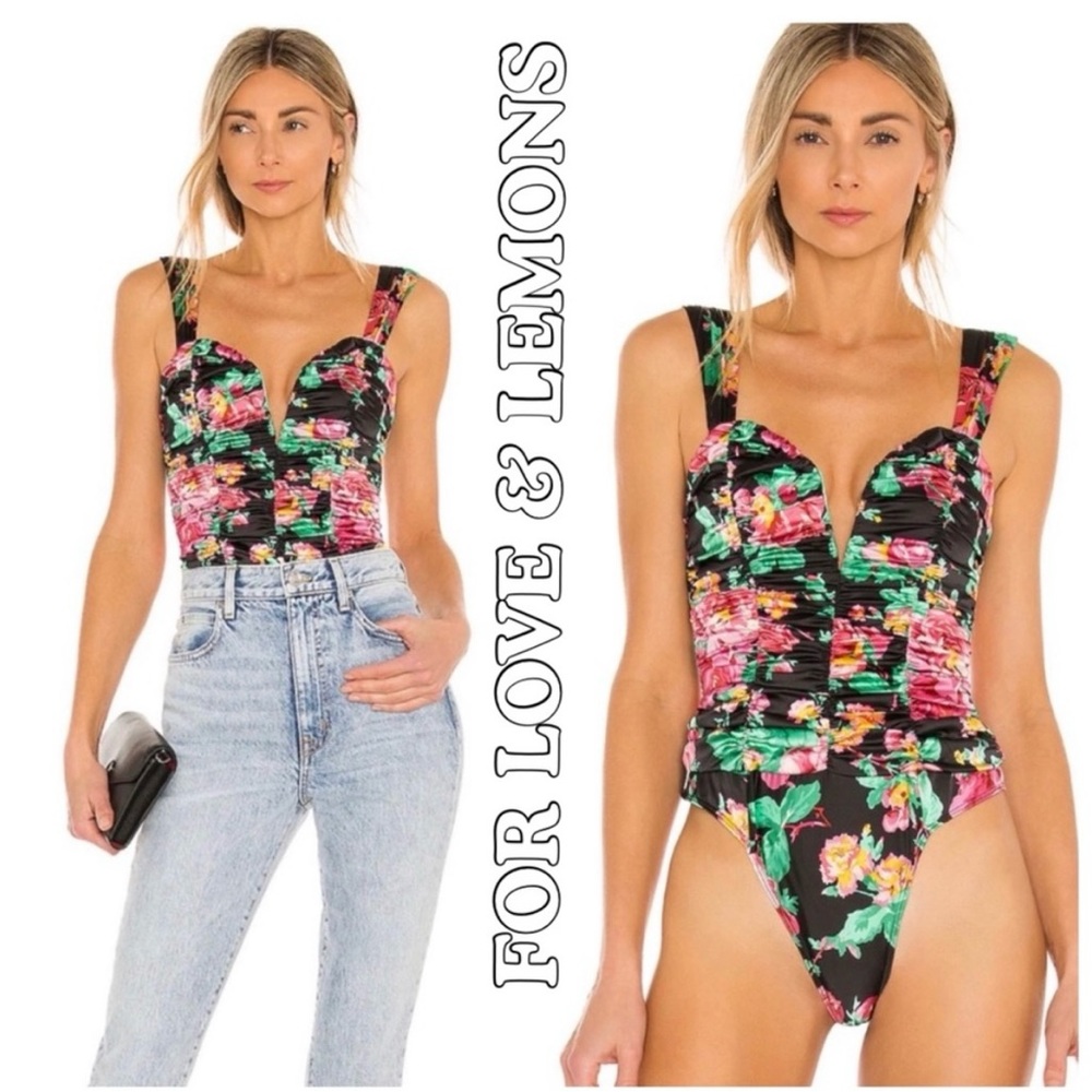 For Love and Lemons floral bodysuit